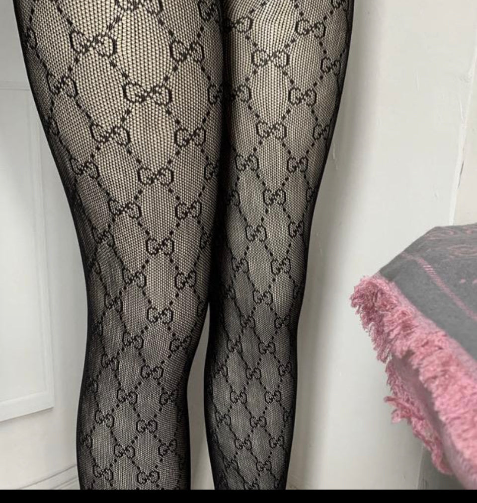 Gucci GG Patterned Tights in Brown