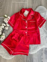 Load image into Gallery viewer, Red Satin pyjama set