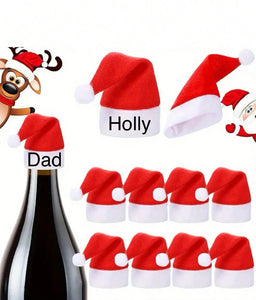Personalised Santa hat table decoration bottle top