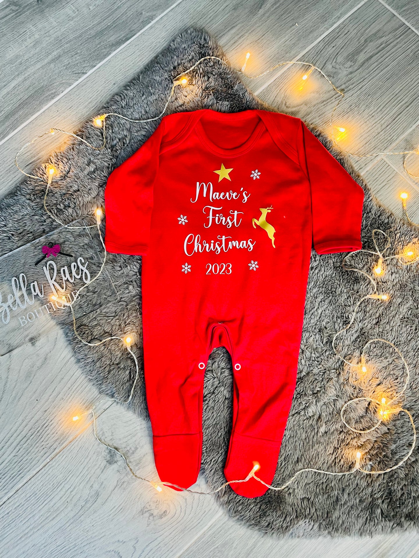 Personalised babys first christmas baby gro babys first christmas outfit