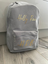 Load image into Gallery viewer, Kids personalised boutique backpack/travel bag/ school bag