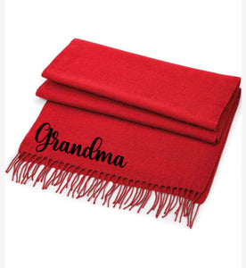 Red Personalised luxury Woven scarves