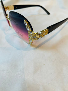 Crystal Sunglasses Black pink