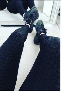 Black waffle Gym leggings