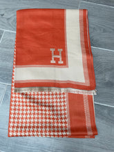 Load image into Gallery viewer, The Heidi Scarf in orange &amp; cream