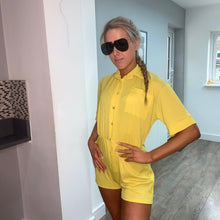 Load image into Gallery viewer, Lemon button up Playsuits