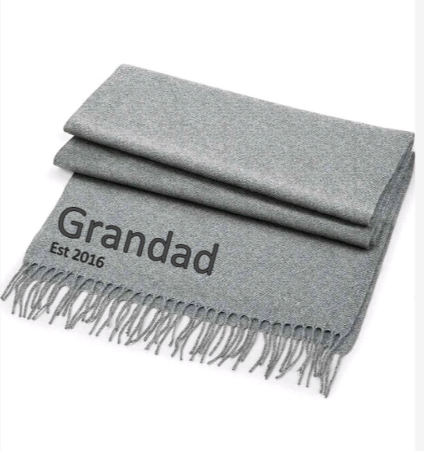 Grey Personalised luxury Woven scarves