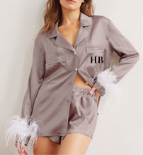Load image into Gallery viewer, Satin feather pjs