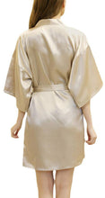 Load image into Gallery viewer, Personalised satin Robe champagne