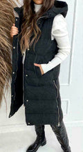 Load image into Gallery viewer, Black Long Padded Gilet