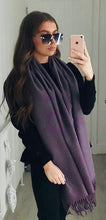 Load image into Gallery viewer, Cashmere Mix Reversible L Scarves Grey Lilac Mix