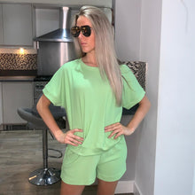 Load image into Gallery viewer, textured shorts sets mint green