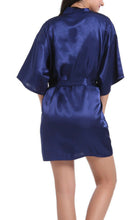 Load image into Gallery viewer, Personalised satin Robe Navy