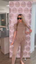 Load image into Gallery viewer, Puff sleeve loungewear sets Beige
