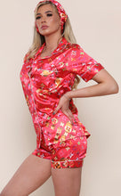 Load image into Gallery viewer, Luxury 3 Piece Pink Headband Pyjama Shorts Set